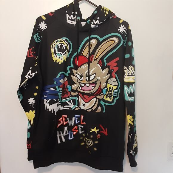 Jewel House Denim Company Mens Hoodie Size XL Black EUC - Picture 1 of 9